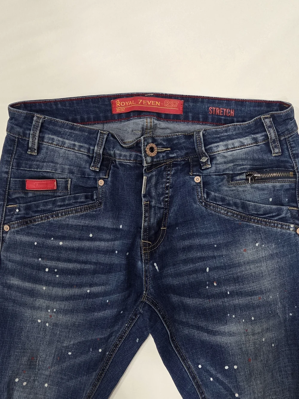 Royal 7even RS7 Paint Splatter Stretch Slim Jeans - 32x32 - Picture 2 of 9